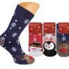 Kalėdinės frotinės termo kojinės moterims Happy Christmas