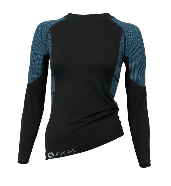 Skiunterwasche-hemd-schwarz-tuerkis-stark-soul-5092_Damen-Ski_Blau-Hemd