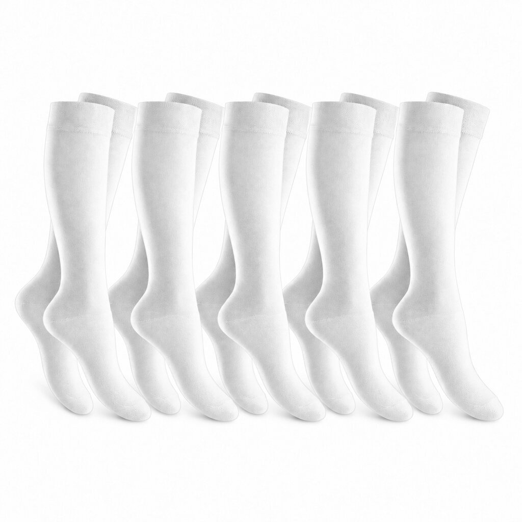 Baltos vaikiškos kojinės iki kelių Footstar 55026, 5 poros